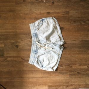 Acid Wash Denim Shorts